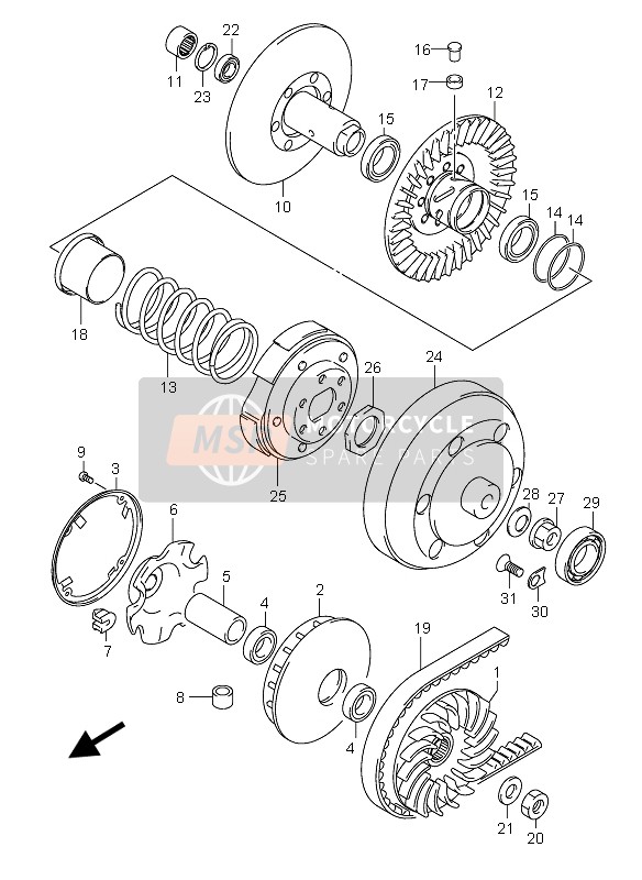 Suzuki AN400(S) BURGMAN 2005 Transmission (1) pour un 2005 Suzuki AN400(S) BURGMAN